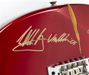 Van Halen 2005 Band Autographed Stage Used & Smashed Pacifca by Yamaha Guitar w COA