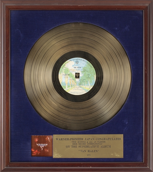 Van Halen 1979 Warner-Pioneer Japan In-House Congratulatory Award For Van Halen I Presented To Tom Ruffino