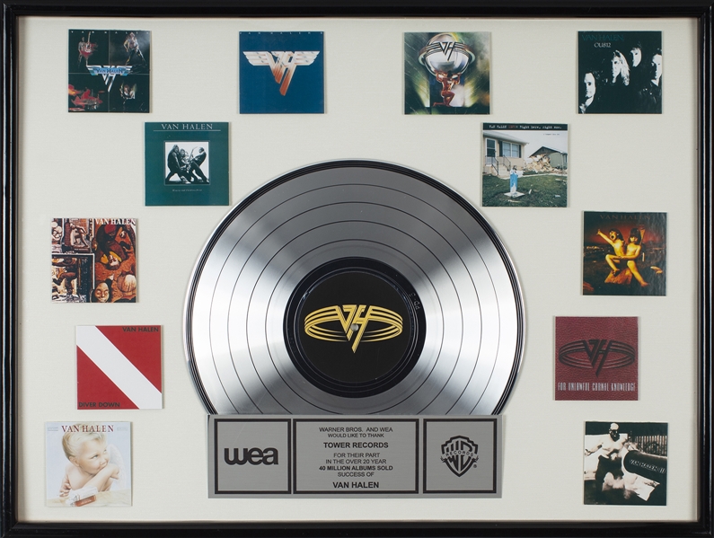 Van Halen 1978 - 1998 Warner Bros. and WEA Thank You Award To Tower Records