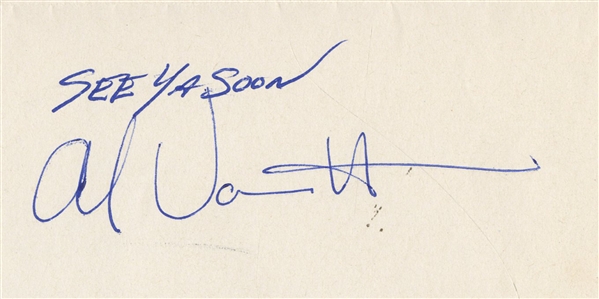 Van Halen 1982 Handwritten Alex Van Halen Letter To Bartender w COA