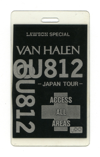 Van Halen 1988 Rare Japanese OU812 Triple A UDO Backstage Pass w/COA