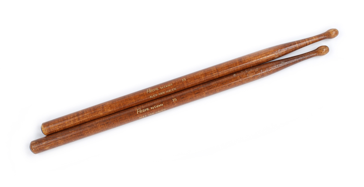 Van Halen 1978-1982 Alex Van Halen Stage Used Regal Tip 3S Drumsticks w/COA