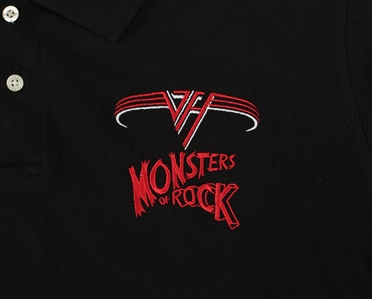 Van Halen 1988 Monsters of Rock Tour Polo Crew Shirt Black w/COA