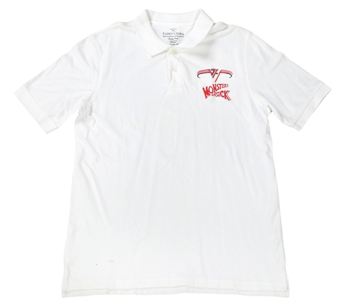 Van Halen 1988 Monsters of Rock Tour Polo Crew Shirt White w/COA