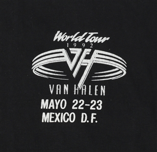 Van Halen 1992 Lot of 2 Mexican Black & White Bootleg Shirts w/COA