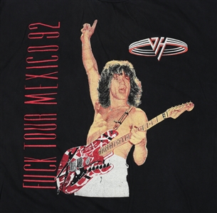 Van Halen 1992 Black & White Lot of 2 Mexican Bootleg Shirts w/COA