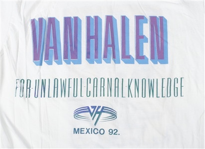 Van Halen 1992 Black & White Lot of 2 Mexican Bootleg Shirts w/COA