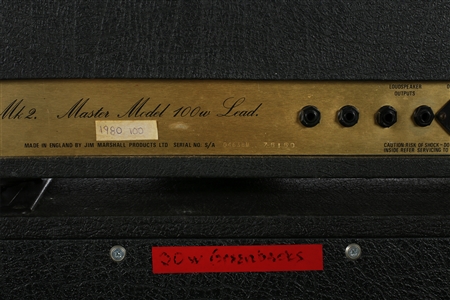 Edward Van Halen Owned & Used 1980-1986 Marshall JMP Mk. 2 100W Lead & Half Stack 5150 Studio/Stage By Jose Arredondo & Zeke Clark w/COA