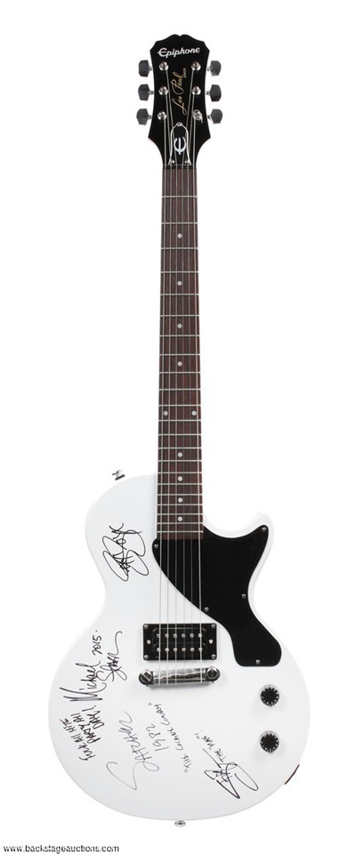 Steel Panther 2015 Full Band Signed Epiphone Les Paul Junior Guitar