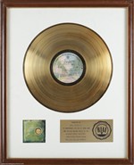 Alice Cooper 1973 Billion Dollar Babies RIAA Certified Gold Record White Matte Award Presented to Jack Douglas