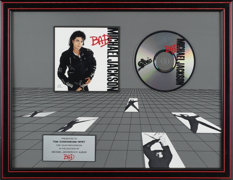 Michael Jackson 1987 Bad In-House Award Presented to Tom Cunningham - WPST