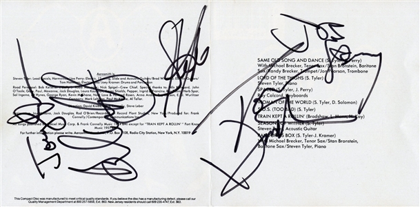 Aerosmith 1974 Get Your Wings Fully Band Autographed CD Booklet w COA