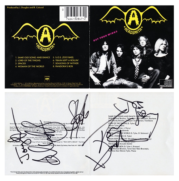 Aerosmith 1974 Get Your Wings Fully Band Autographed CD Booklet w COA