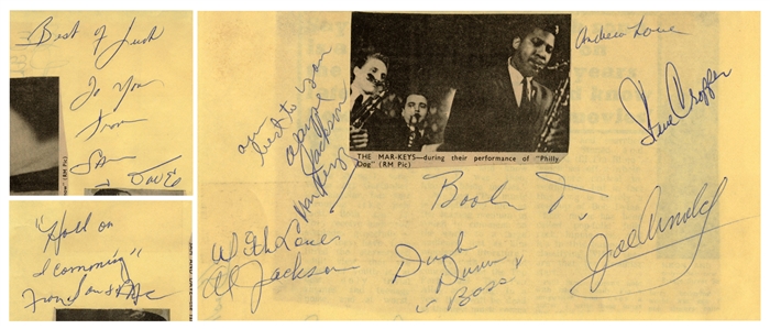 Sam & Dave/Booker T. & the MGs/Mar-Keys 1966 Stax/Volt U.S. Tour 9x Autographed Cut