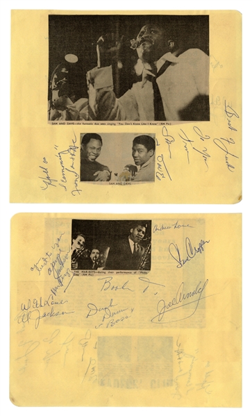 Sam & Dave/Booker T. & the MGs/Mar-Keys 1966 Stax/Volt U.S. Tour 9x Autographed Cut