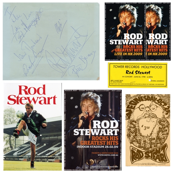 Rod Stewart 1966-2009 6x Autographed Collector Lot