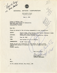Vanilla Fudge 1968 Vince Martell Signed Jacksonville FL Concert Contract