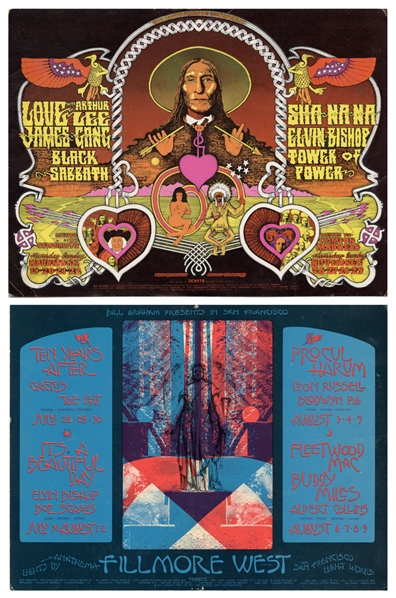 Bill Graham 1970 Love w/ Arthur Lee & Sha Na Na Postcard BG257/258