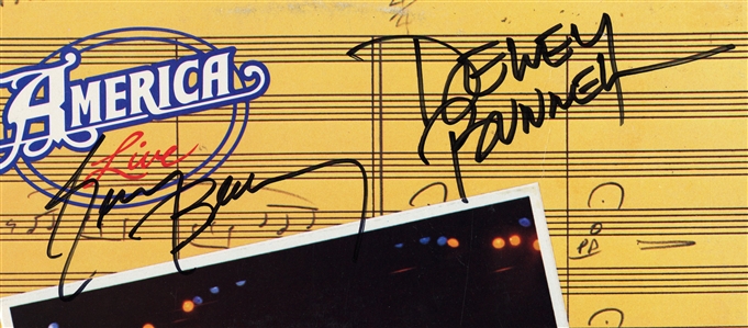 America 1977 Live LP Autographed by Gerry Beckley & Dewey Bunnell