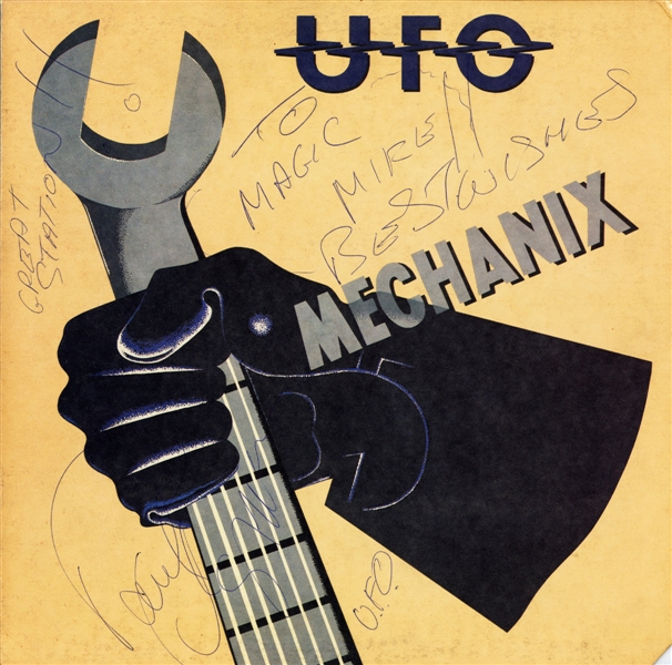 UFO 1982 Mechanix LP Autographed & Dedicated by Paul Chapman