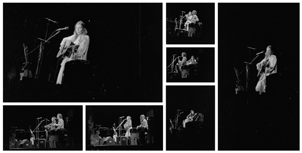 Joni Mitchell 1969 -1974 Lot of 76 Black & White Frames From Two Shows In Montreal