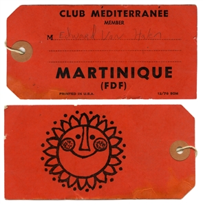 Van Halen 1970s - 1980s Edward Van Halen Handwritten Name On Luggage Tag