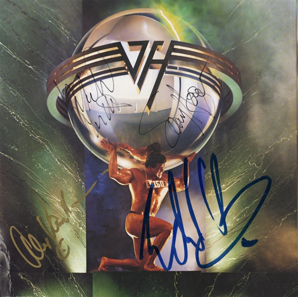 Van Halen 1986 Band Autographed Promotional Flat With COA