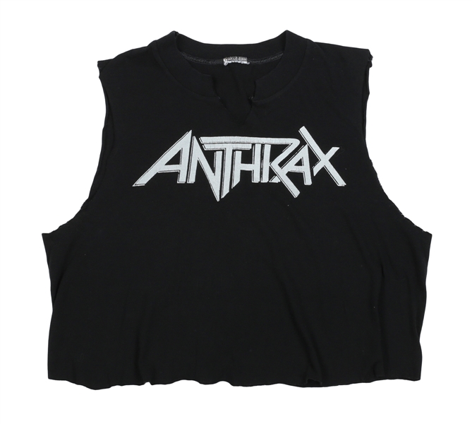 Anthrax 1985 Dan Spitz Worn Spreading the Disease Crop Shirt