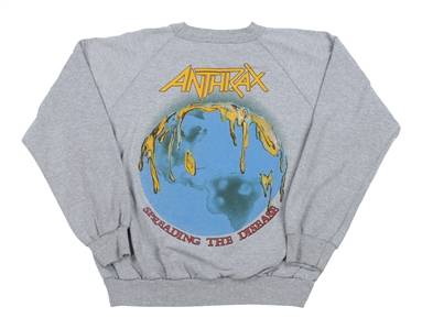 Anthrax 1986 Dan Spitz Worn Spreading the Disease World Tour Sweatshirt