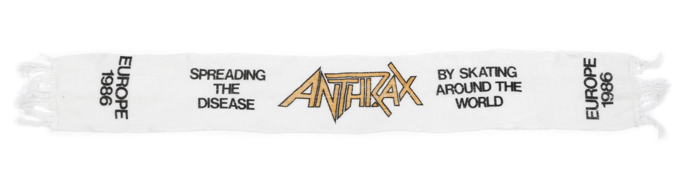 Anthrax 1986 Dan Spitz Owned Spreading the Disease European Tour Scarf