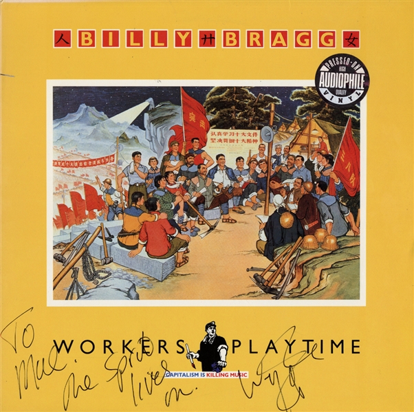 Billy Bragg 1988 Workers Playtime LP Promotional Copy Autographed & Dedicated to Ian McLagan