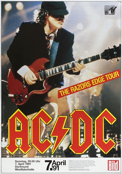 AC/DC 1991 Razors Edge Dortmund Germany Concert Poster