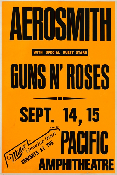 Aerosmith 1988 Permanent Vacation Tour With Guns N Roses Boxing Poster