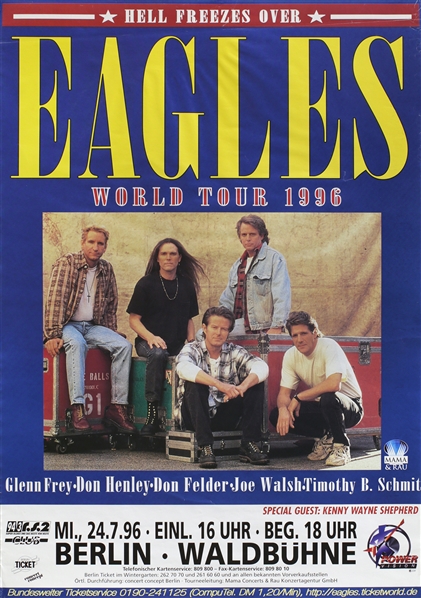 The Eagles 1996 Hell Freezes Over Tour Berlin Germany Concert Poster