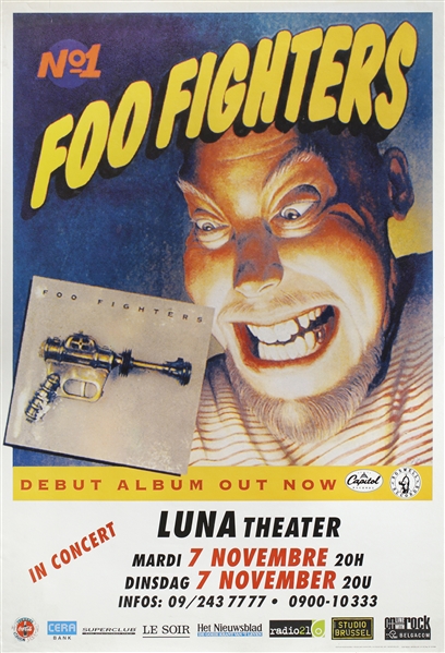 Foo Fighters 1995 Luna Theater Brussels Belgium Concert Poster
