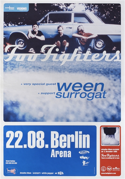 Foo Fighters 1999 Berlin Germany Concert Poster