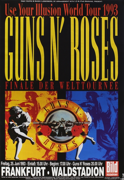 Guns N Roses 1993 Frankfurt Germany Use Your Illusion Concert Poster