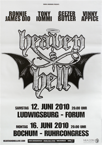 Heaven & Hell Black Sabbath 2010 German Tour Poster (Canceled Shows)