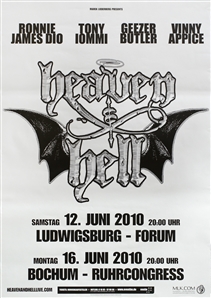 Heaven & Hell Black Sabbath 2010 German Tour Poster (Canceled Shows)