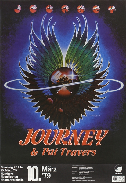 Journey 1979 Neunkirchen Germany Concert Poster w/ Pat Travers