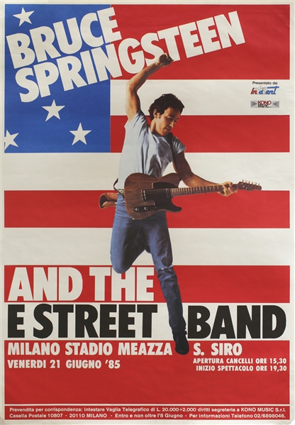 Bruce Springsteen 1985 Born In The USA Milano Italy Concert Poster