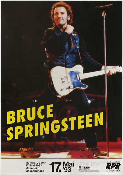 Bruce Springsteen 1993 World Tour Mannheim Germany Concert Poster