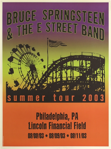 Bruce Springsteen 2003 Summer Tour Philadelphia Concert Poster
