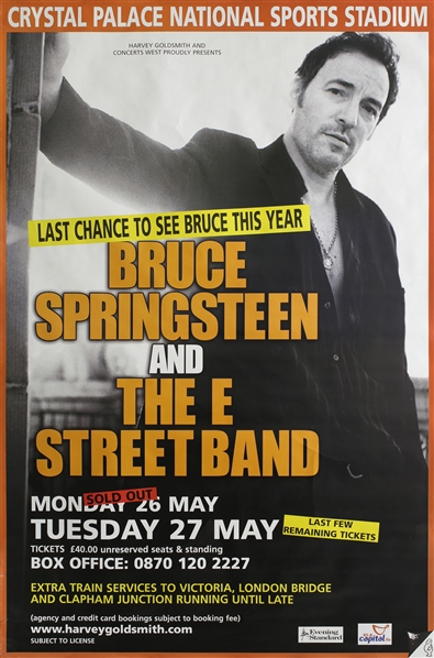 Bruce Springsteen 2003 The Rising Tour London Crystal Palace Subway Poster