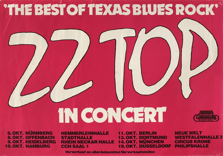 ZZ Top 1981 El Loco Motion Tour Multi-Date German Concert Poster