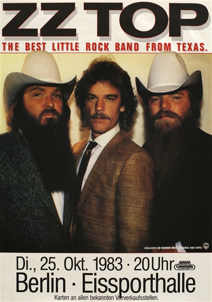 ZZ Top 1983 Eliminator Tour Berlin Concert Poster