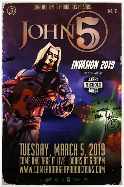 John 5 2019 Autographed Invasion Tour Poster