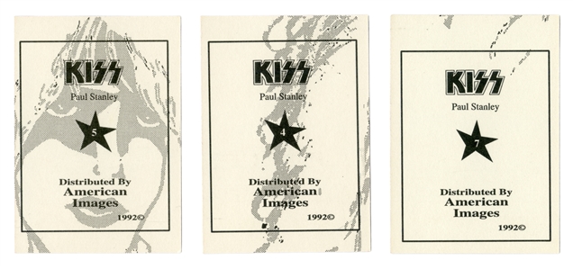 KISS 1992 Lot of 3 Autographed Paul Stanley Trading Cards