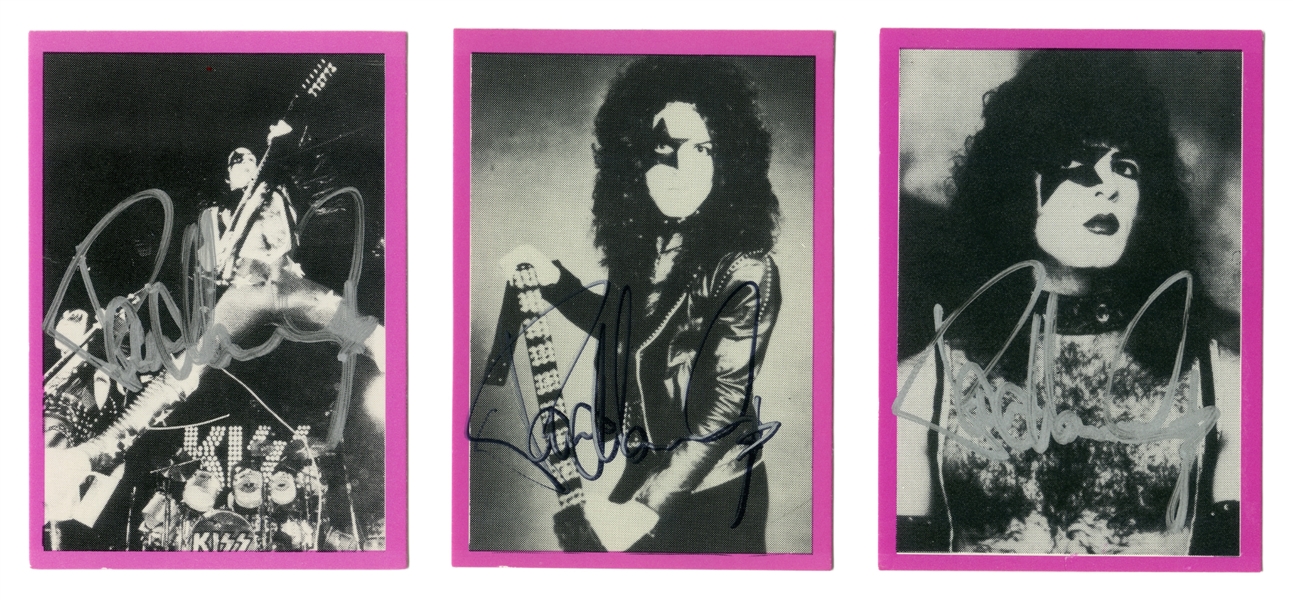 KISS 1992 Lot of 3 Autographed Paul Stanley Trading Cards