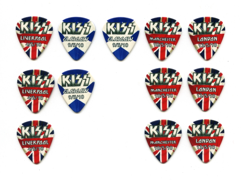 KISS 2010 Lot of 12 Sonic Boom Over Europe U.K. Guitar Picks